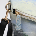 New Design Women Handbag Digital Printed Lady Shoulder Bag Second Hand PVC Leather Travel Bag